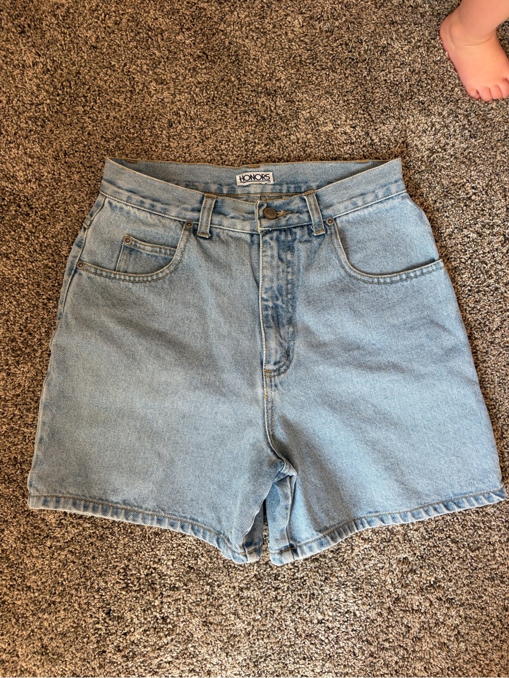 Honors Light Wash High-Rise Denim Shorts